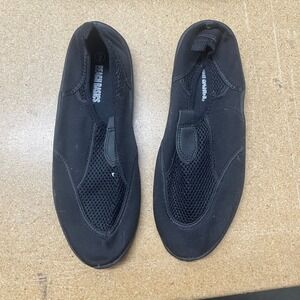 Beach Basics Water Shoes Aqua Socks Black Size 9 Mesh Slip On